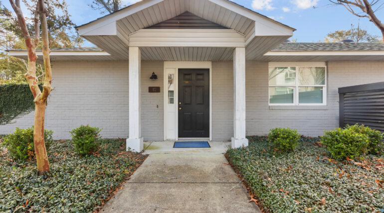 Front entrance of apartments